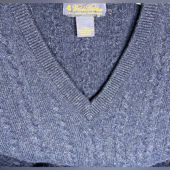 Rare Brooks Brothers 4 Ply Cashmere Navy Sweater XL - Picture 5 of 5